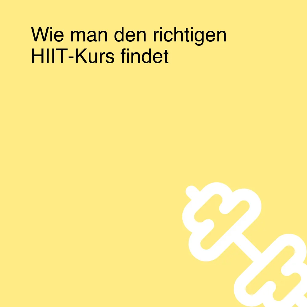 Wie man den richtigen HIIT-Kurs findet