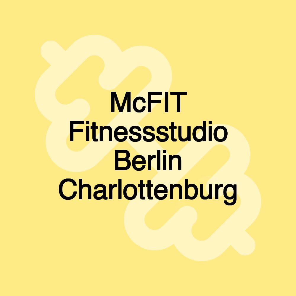 McFIT Fitnessstudio Berlin Charlottenburg