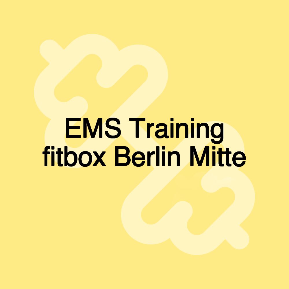 EMS Training fitbox Berlin Mitte