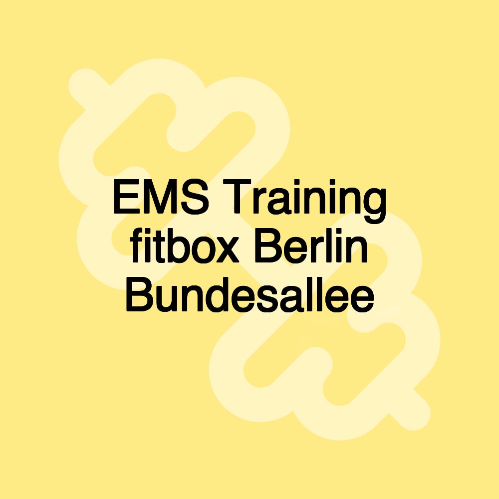 EMS Training fitbox Berlin Bundesallee