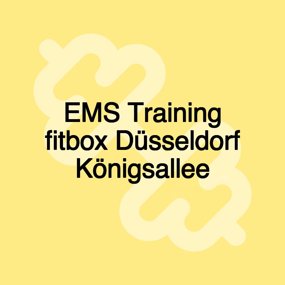 EMS Training fitbox Düsseldorf Königsallee