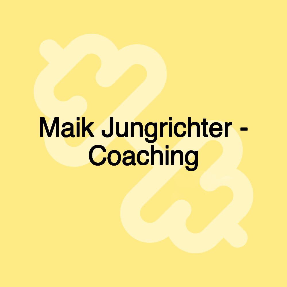 Maik Jungrichter - Coaching