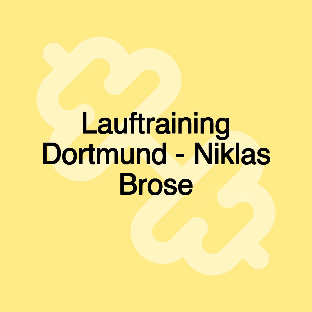 Lauftraining Dortmund - Niklas Brose