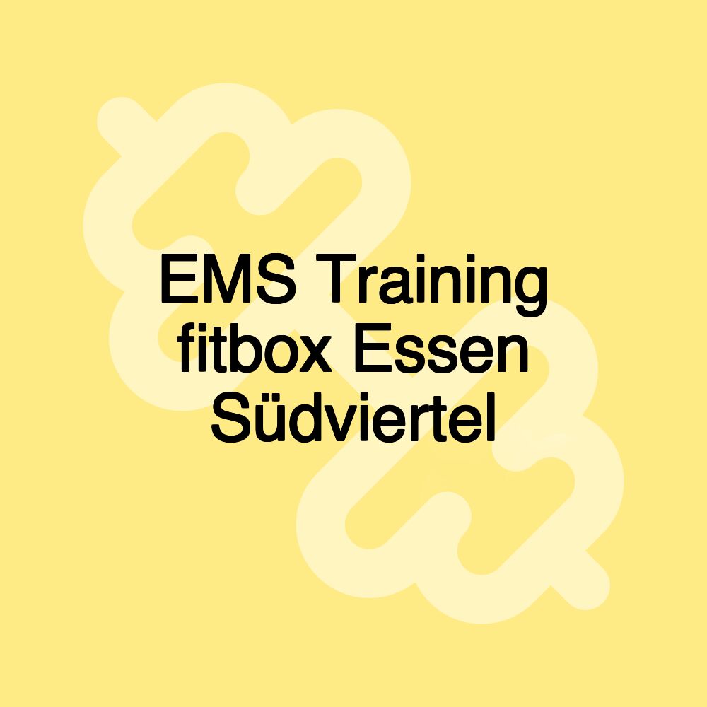 EMS Training fitbox Essen Südviertel