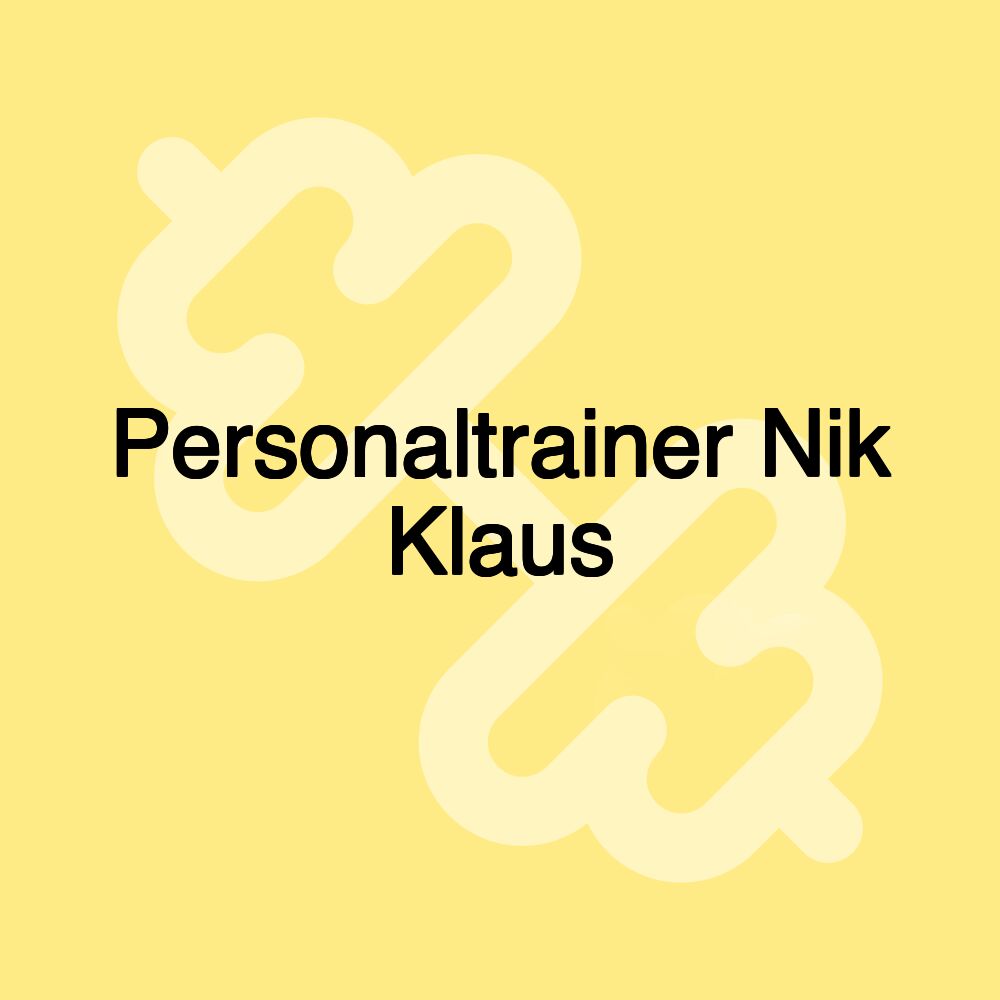 Personaltrainer Nik Klaus