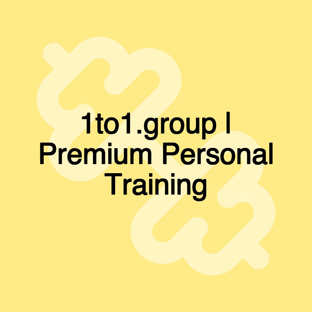 1to1.group | Premium Personal Training