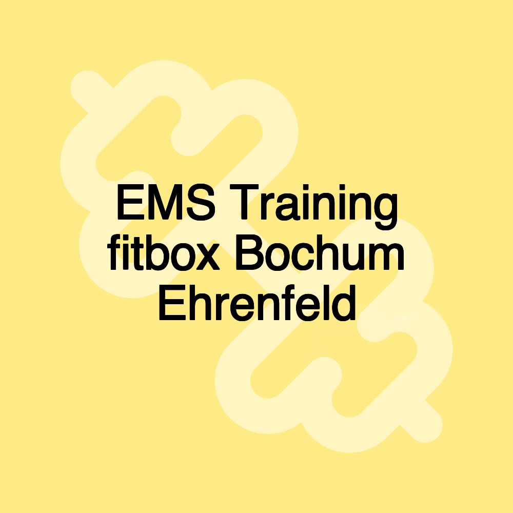 EMS Training fitbox Bochum Ehrenfeld