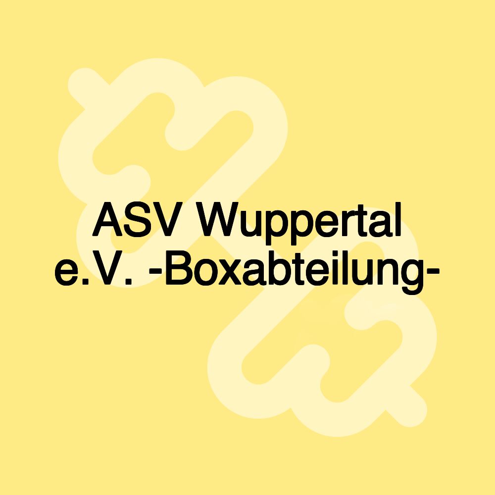 ASV Wuppertal e.V. -Boxabteilung-