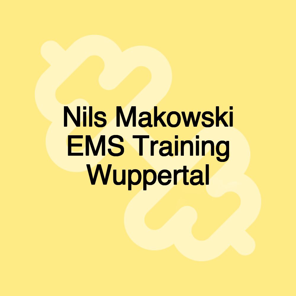 Nils Makowski EMS Training Wuppertal