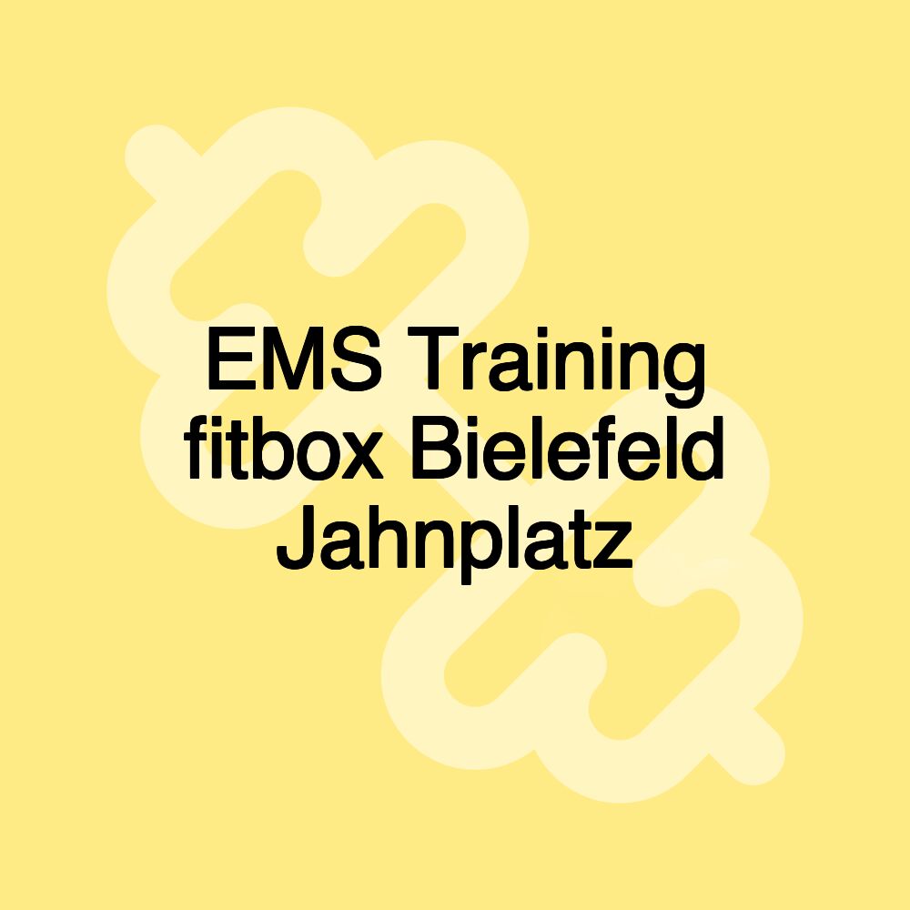 EMS Training fitbox Bielefeld Jahnplatz