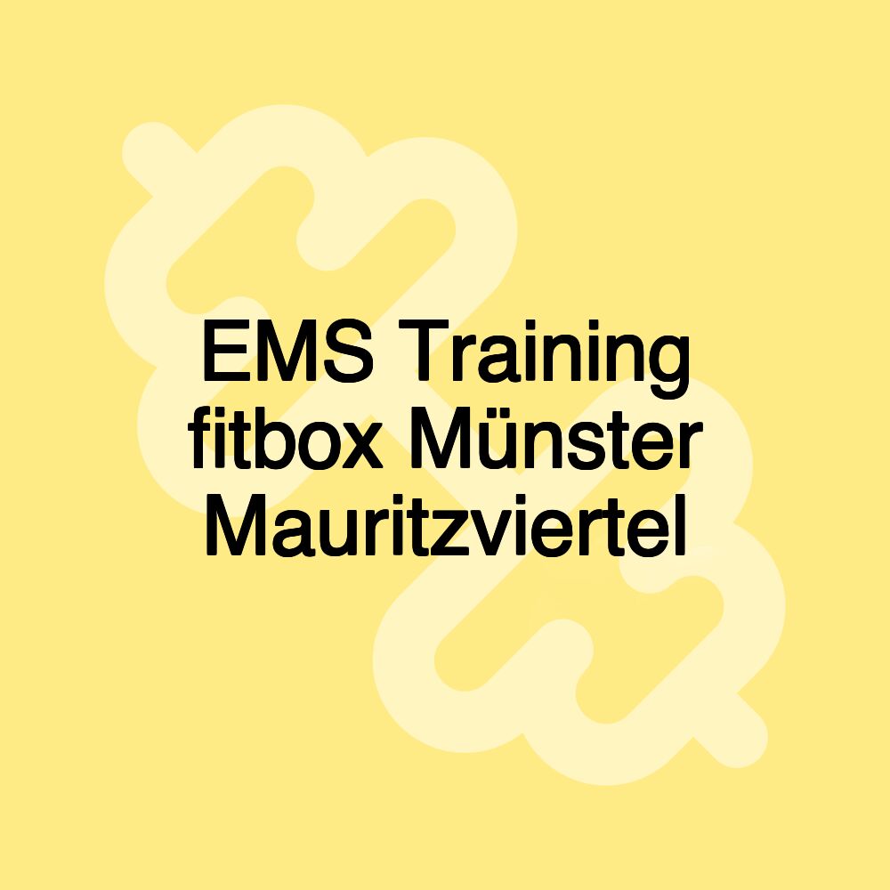 EMS Training fitbox Münster Mauritzviertel