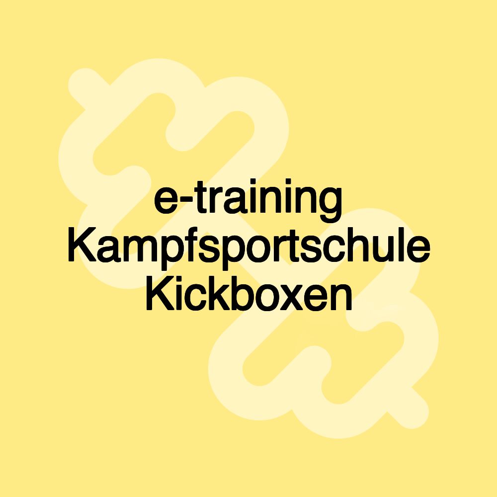 e-training Kampfsportschule Kickboxen