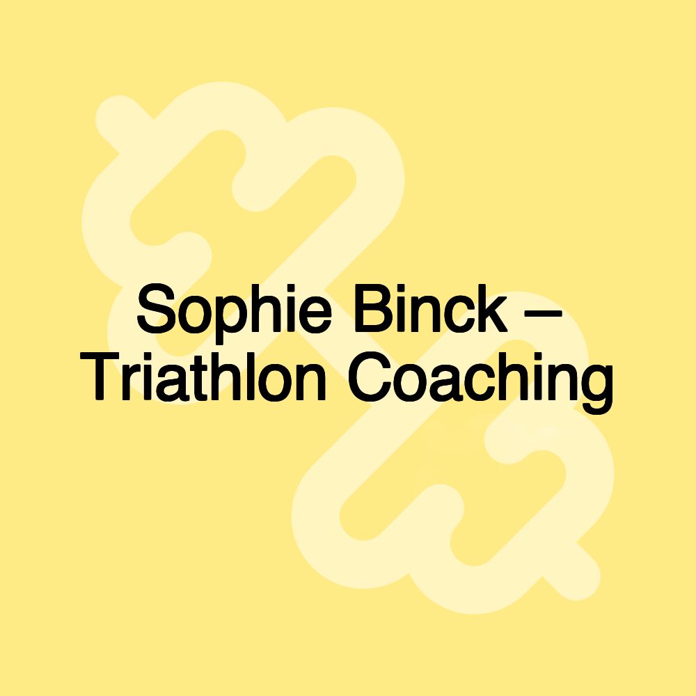 Sophie Binck – Triathlon Coaching