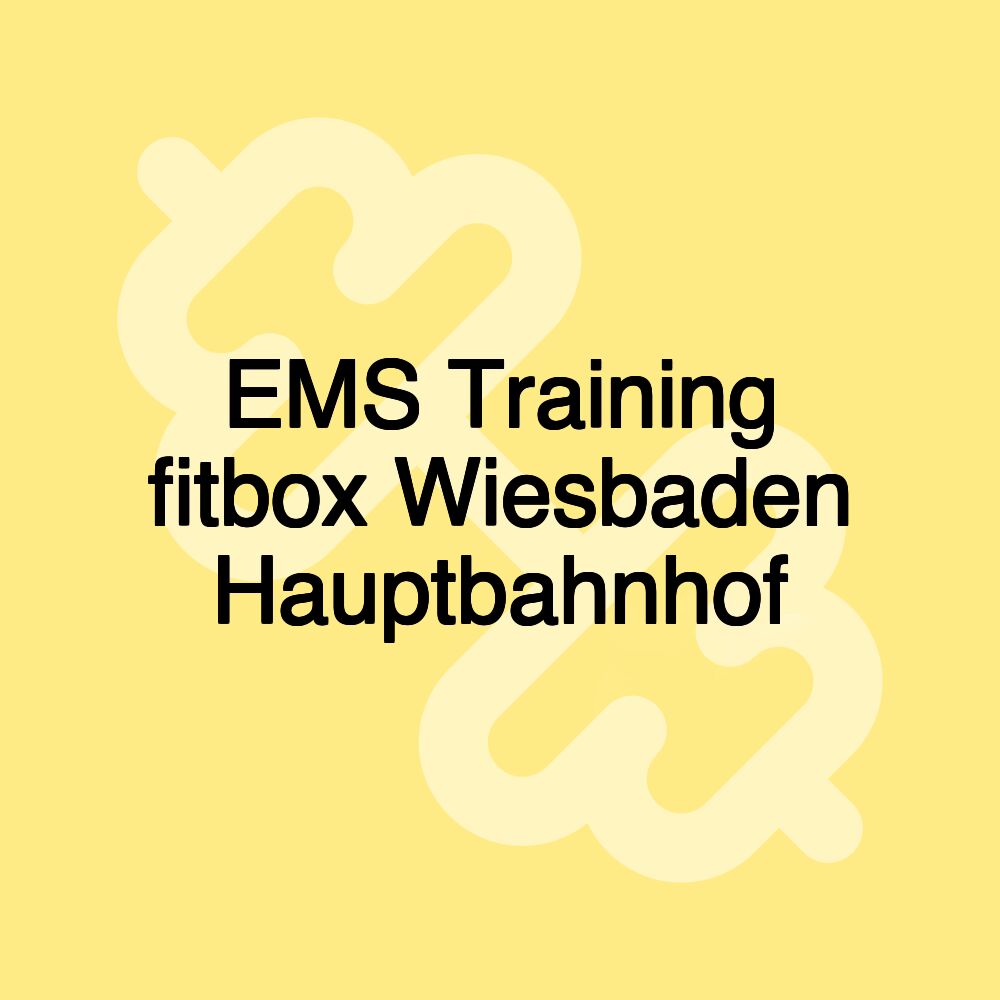 EMS Training fitbox Wiesbaden Hauptbahnhof