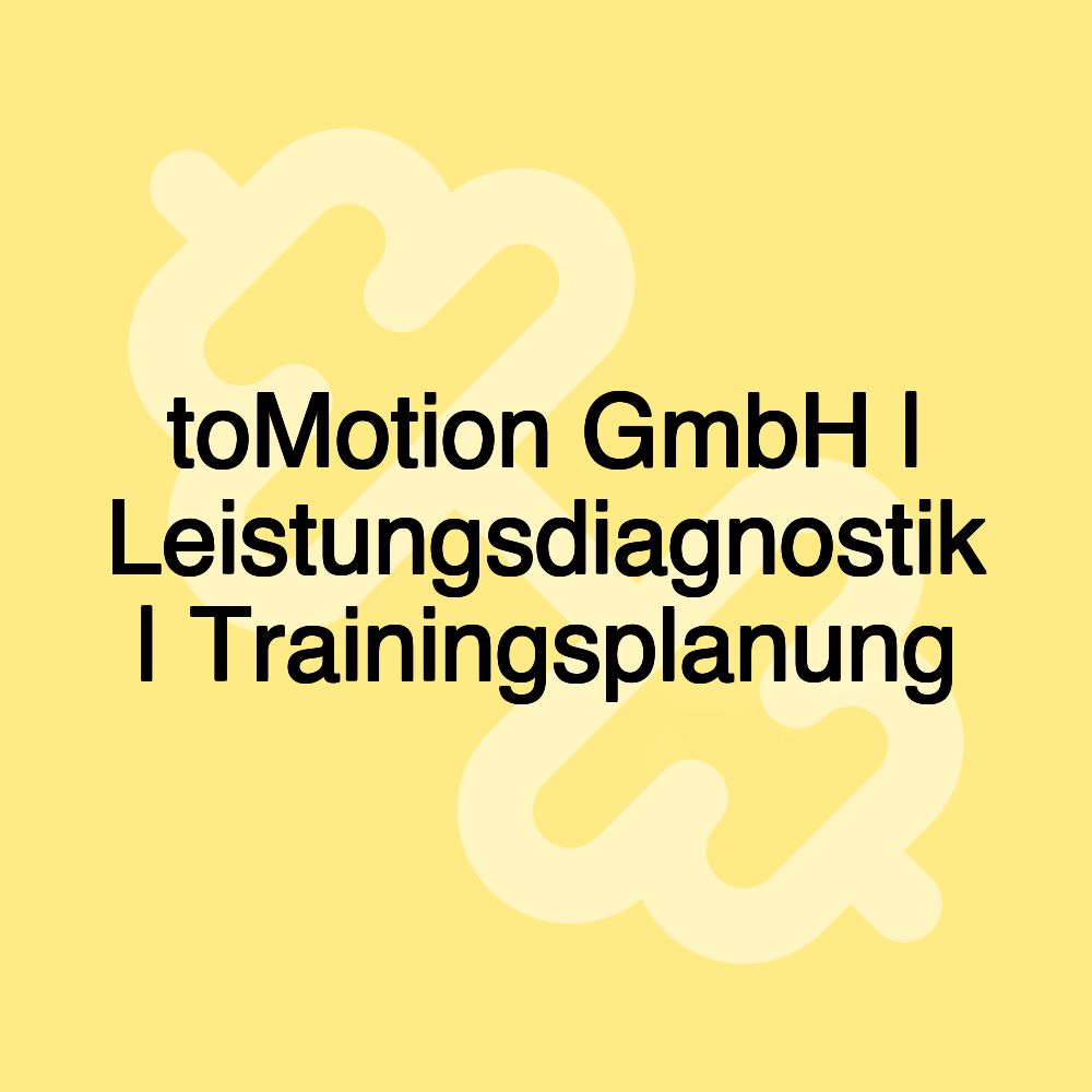 toMotion GmbH | Leistungsdiagnostik | Trainingsplanung