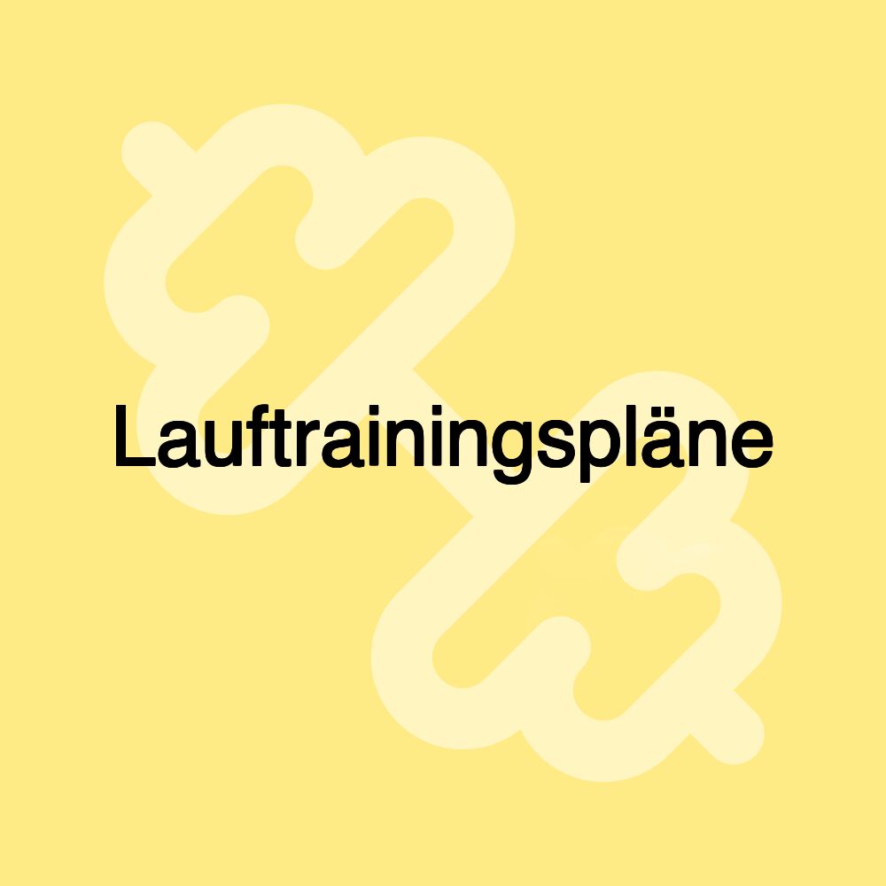 Lauftrainingspläne