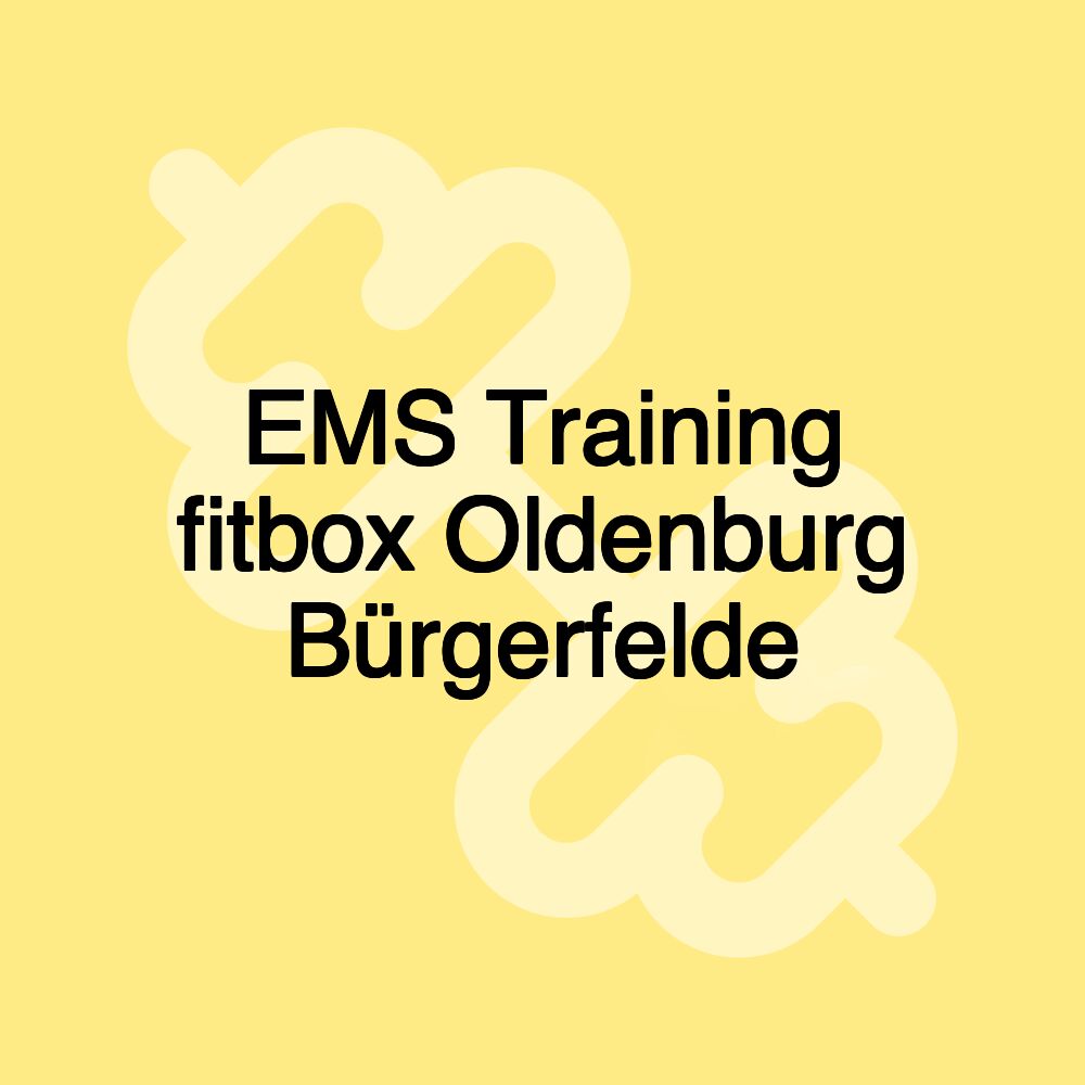 EMS Training fitbox Oldenburg Bürgerfelde