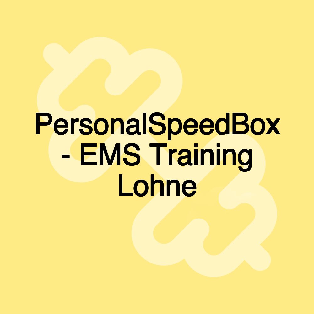 PersonalSpeedBox - EMS Training Lohne