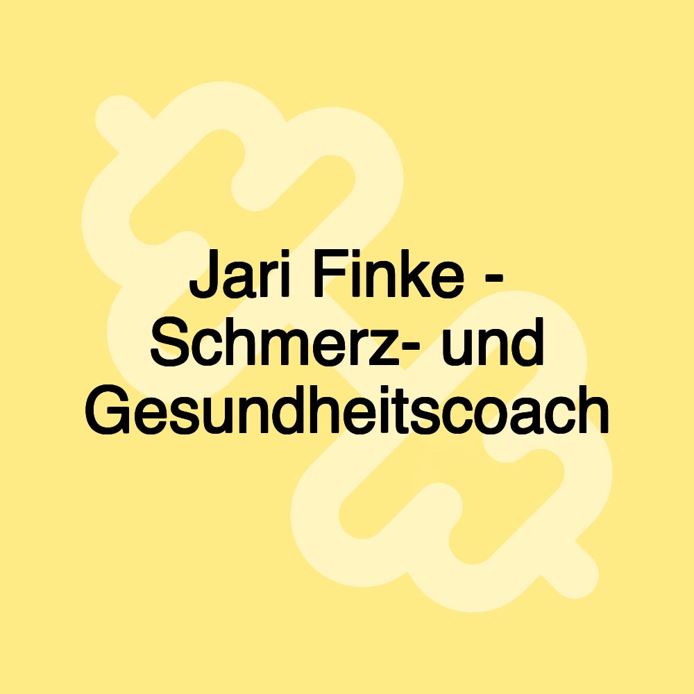 Jari Finke - Schmerz- und Gesundheitscoach