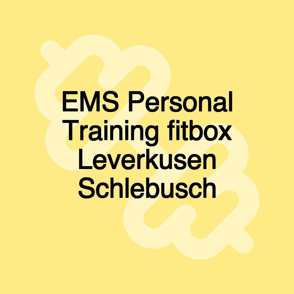 EMS Personal Training fitbox Leverkusen Schlebusch