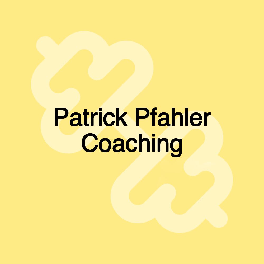 Patrick Pfahler Coaching