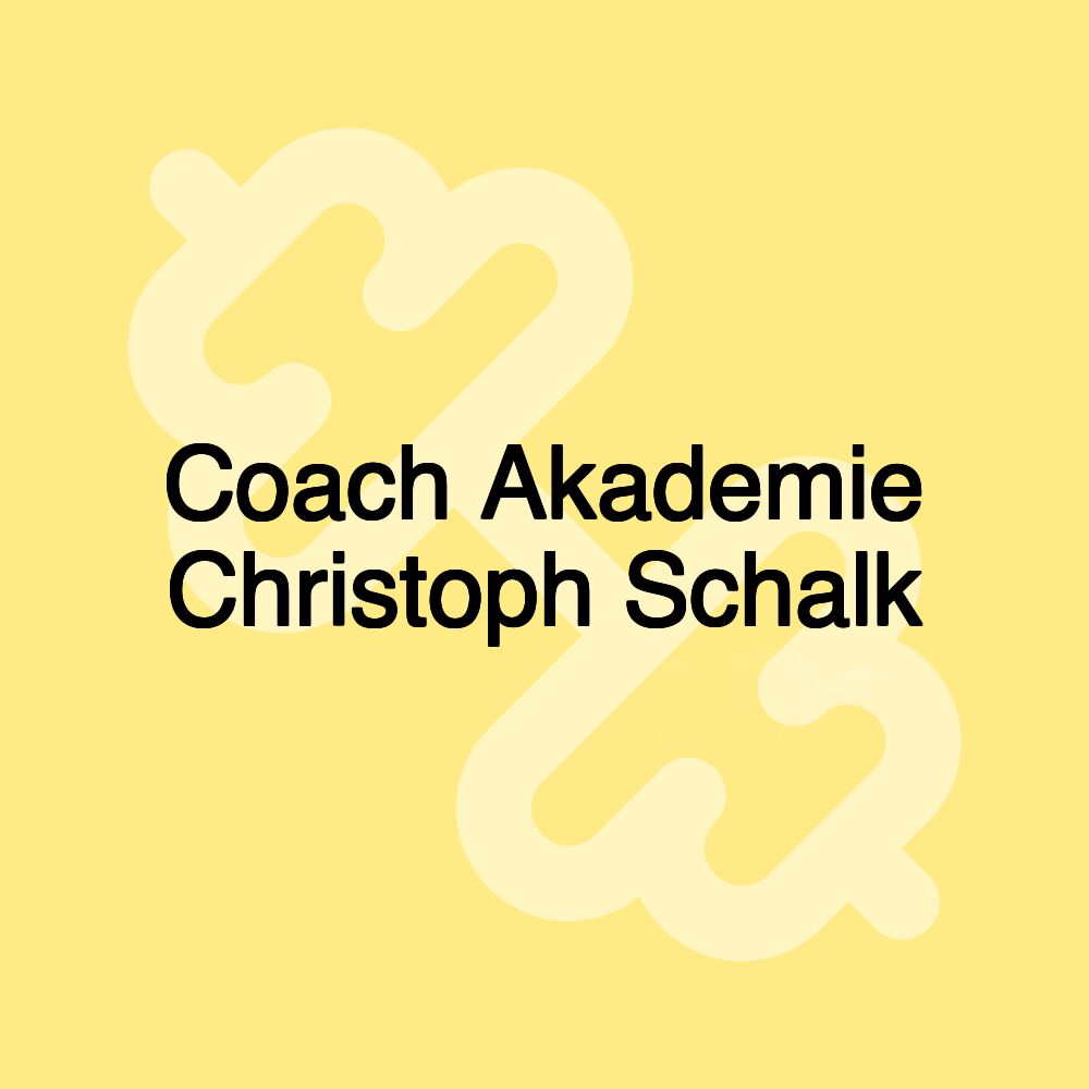 Coach Akademie Christoph Schalk