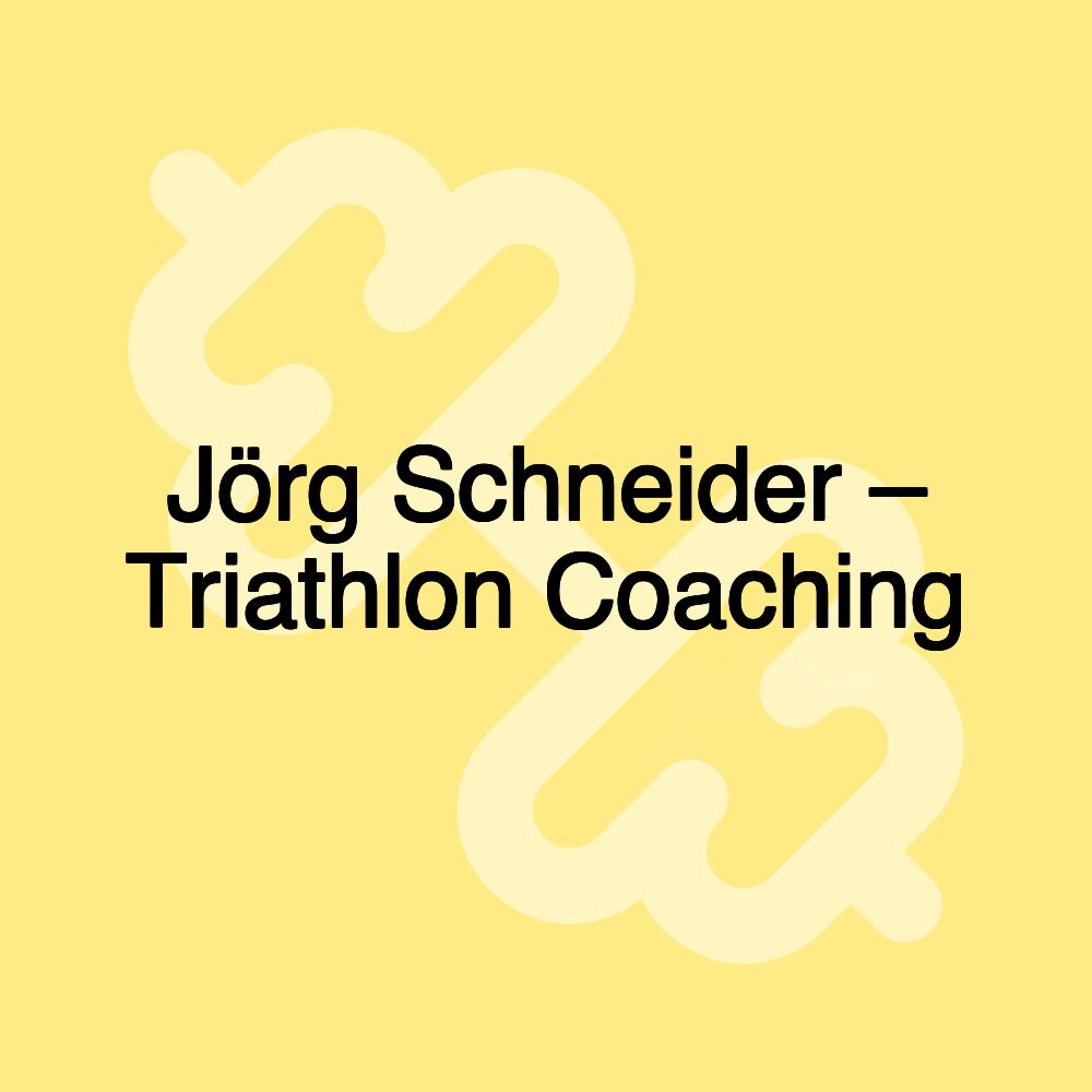 Jörg Schneider – Triathlon Coaching