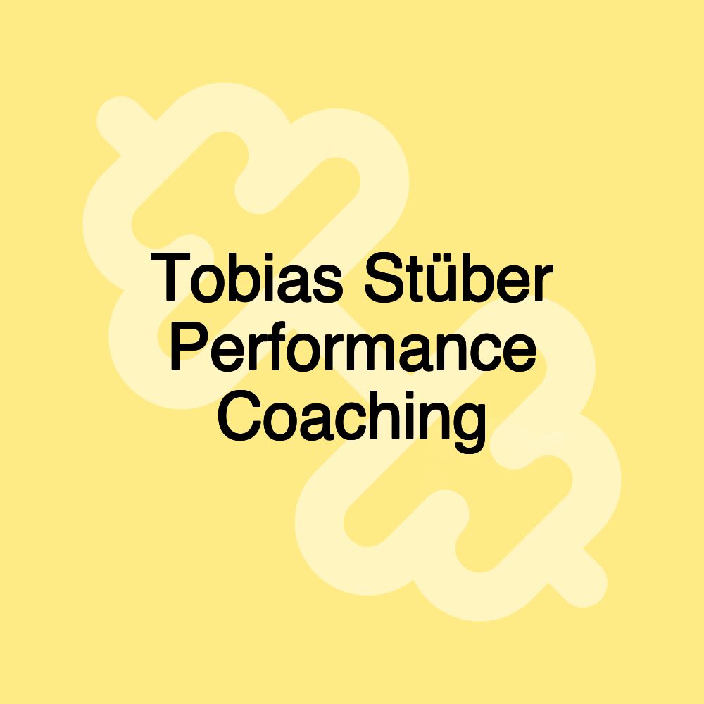 Tobias Stüber Performance Coaching