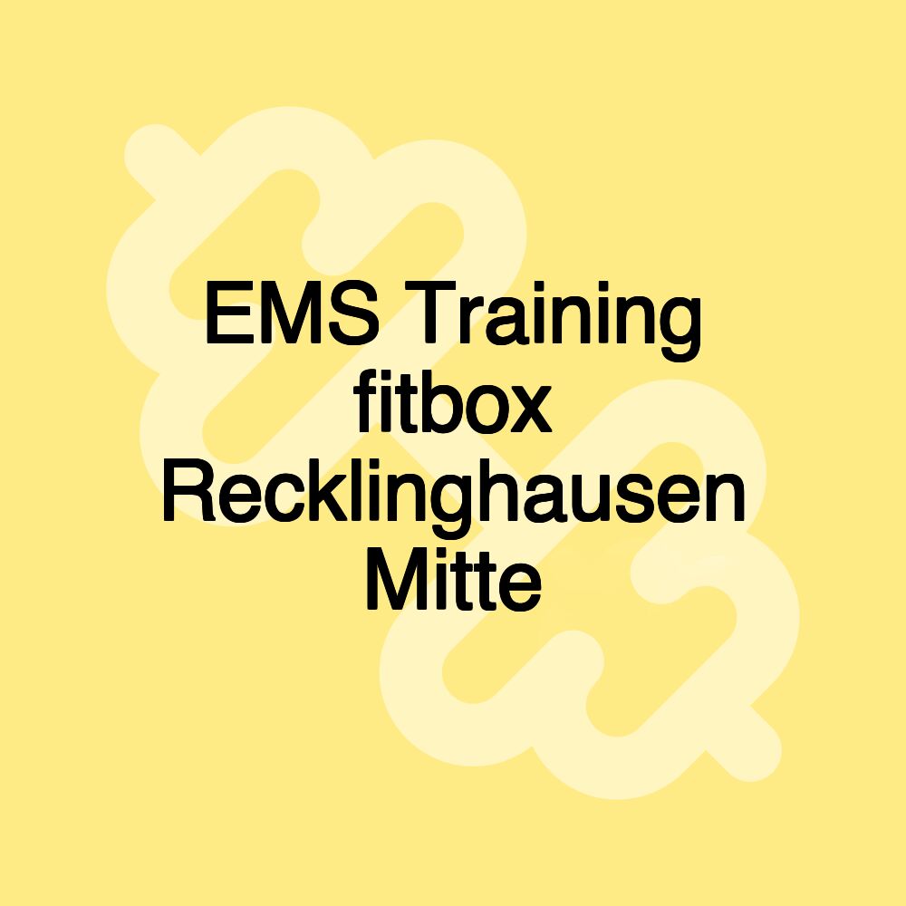 EMS Training fitbox Recklinghausen Mitte