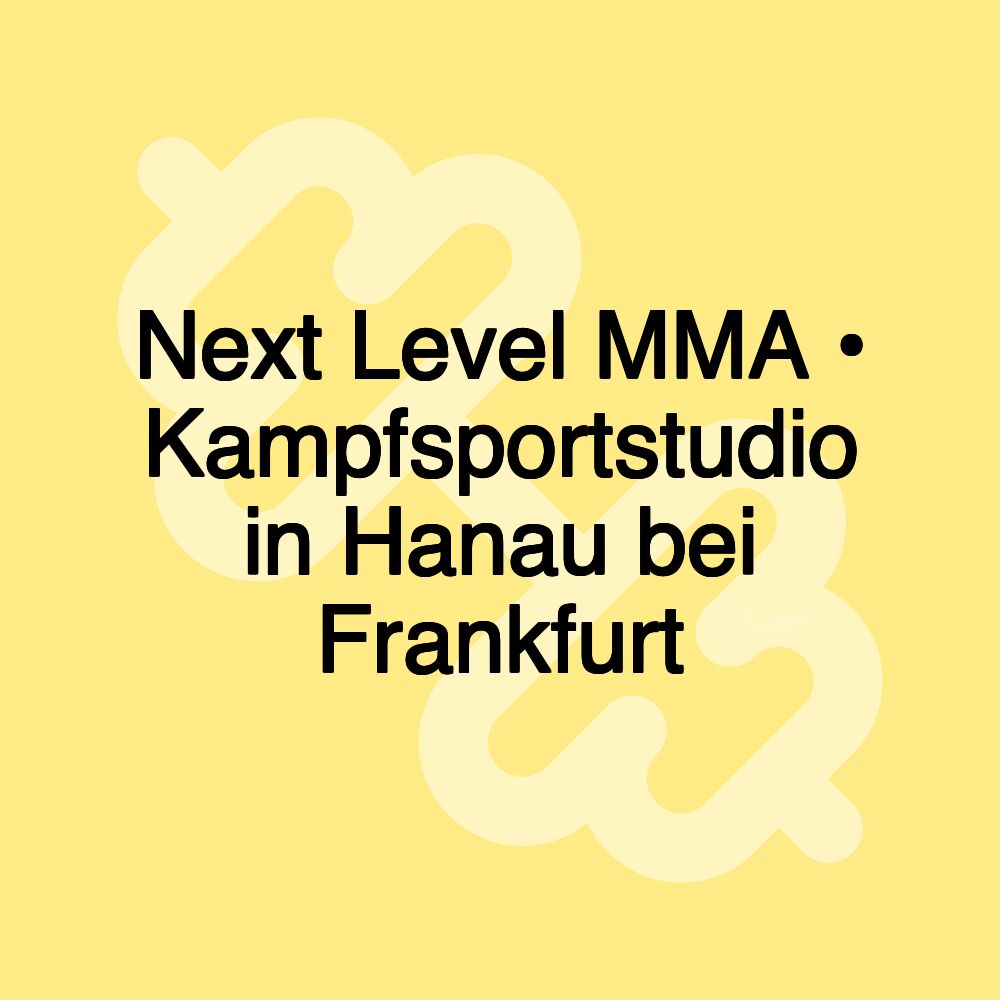 Next Level MMA • Kampfsportstudio in Hanau bei Frankfurt