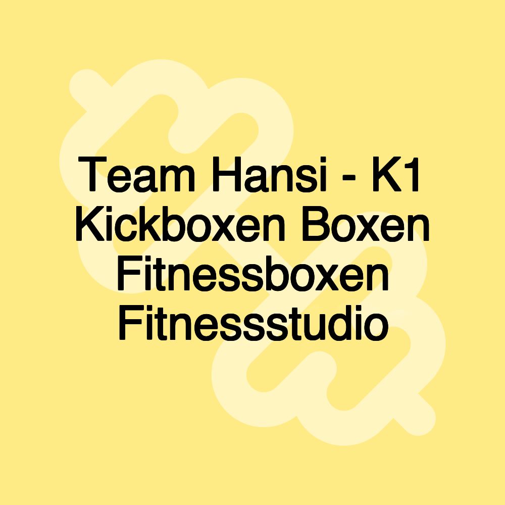 Team Hansi - K1 Kickboxen Boxen Fitnessboxen Fitnessstudio