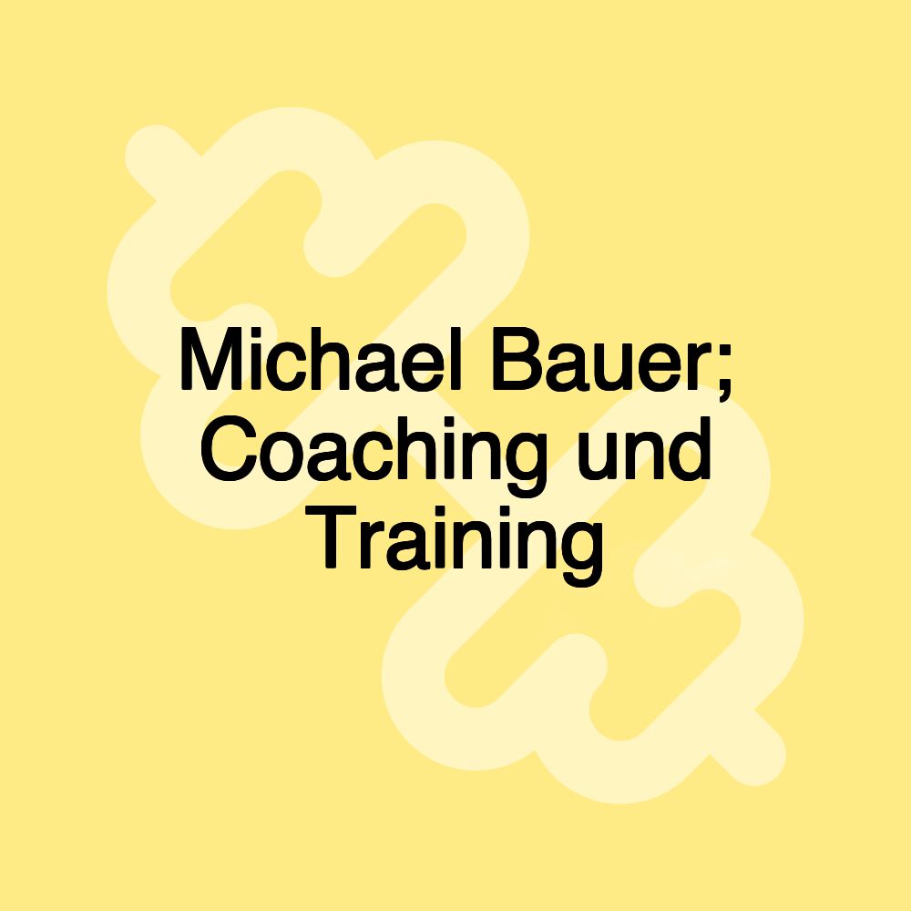 Michael Bauer; Coaching und Training