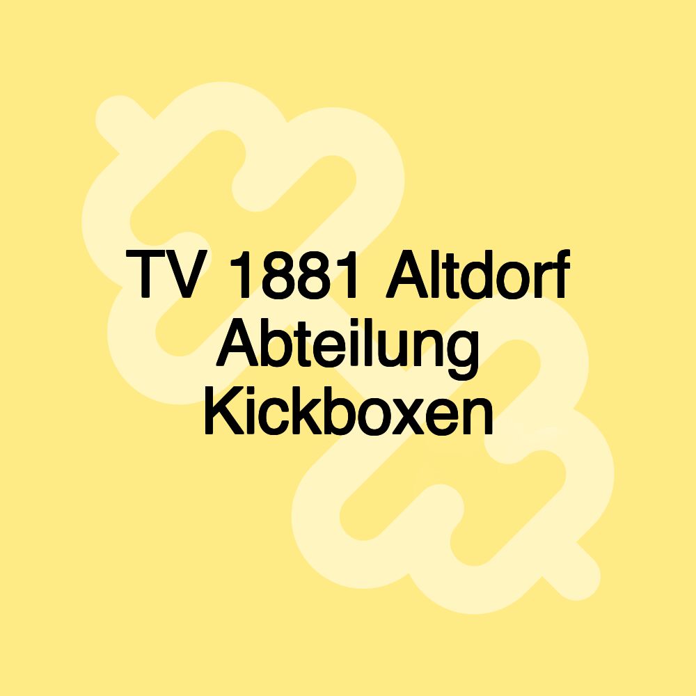 TV 1881 Altdorf Abteilung Kickboxen