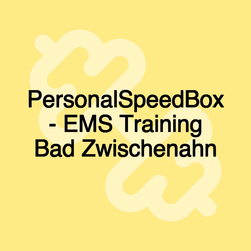 PersonalSpeedBox - EMS Training Bad Zwischenahn