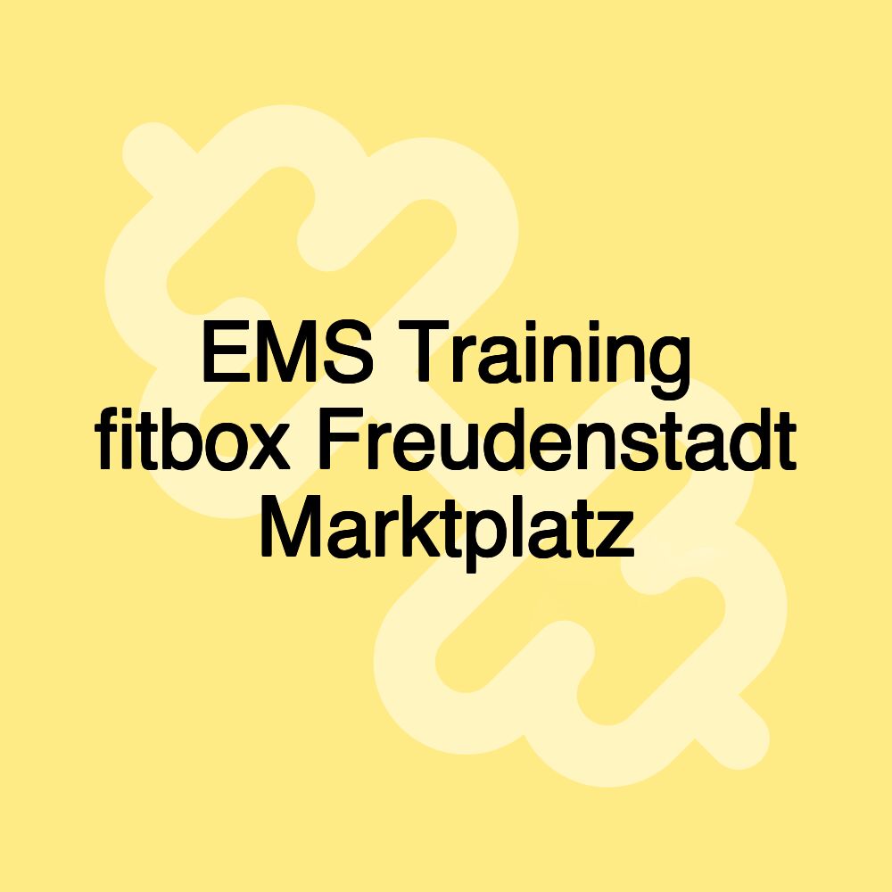 EMS Training fitbox Freudenstadt Marktplatz