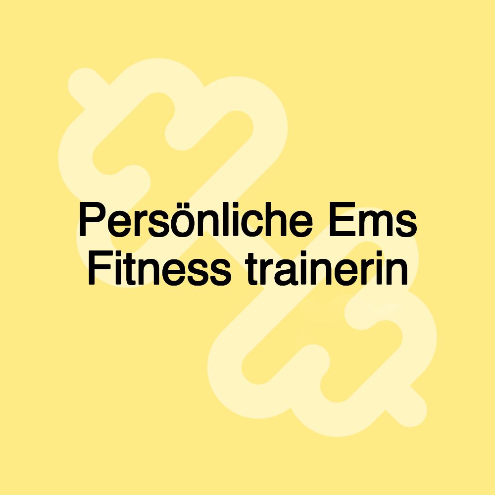 Persönliche Ems Fitness trainerin