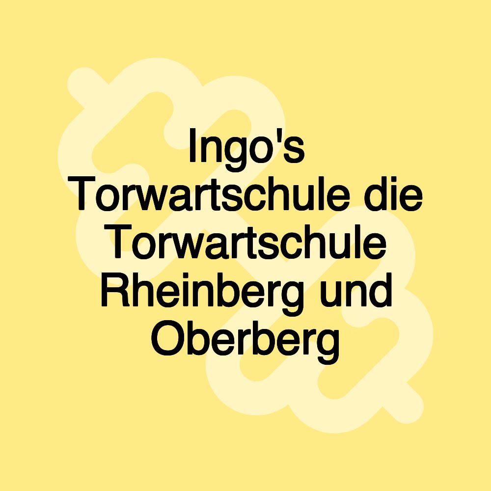 Ingo's Torwartschule die Torwartschule Rheinberg und Oberberg