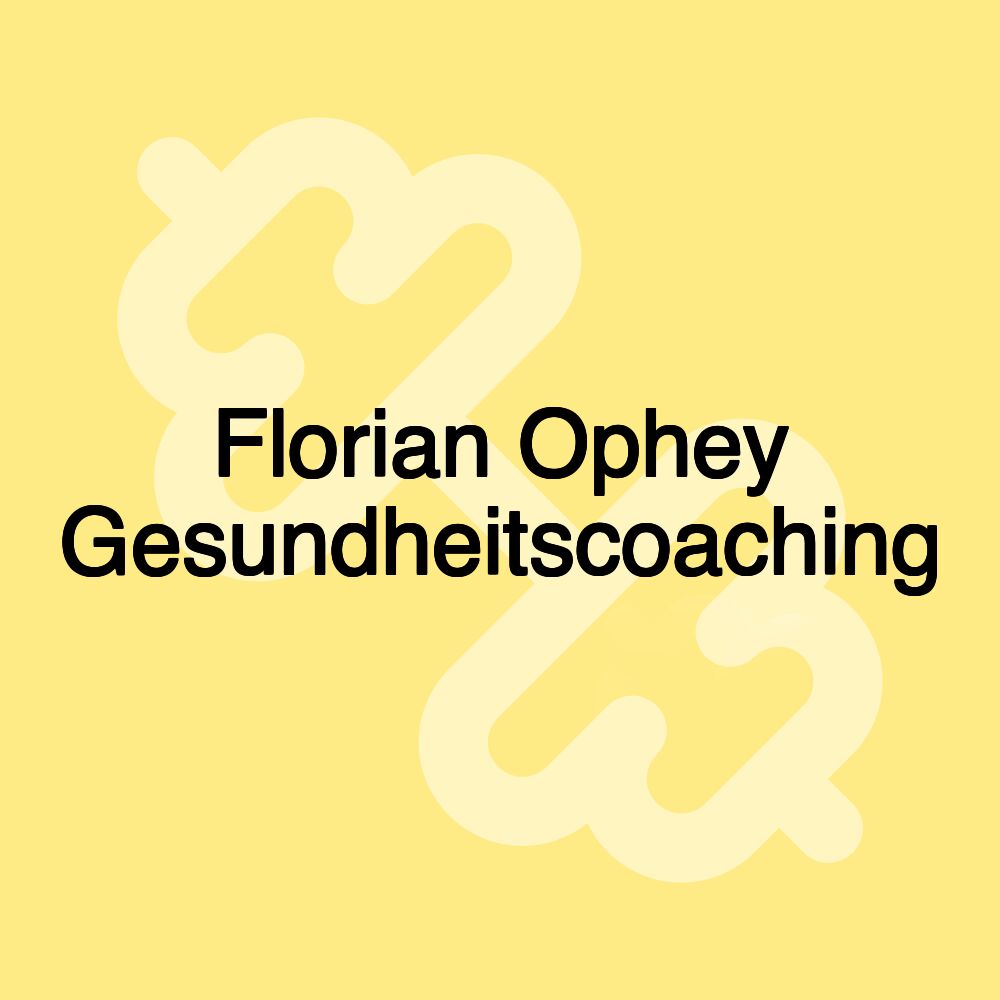 Florian Ophey Gesundheitscoaching