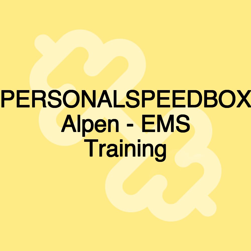 PERSONALSPEEDBOX Alpen - EMS Training