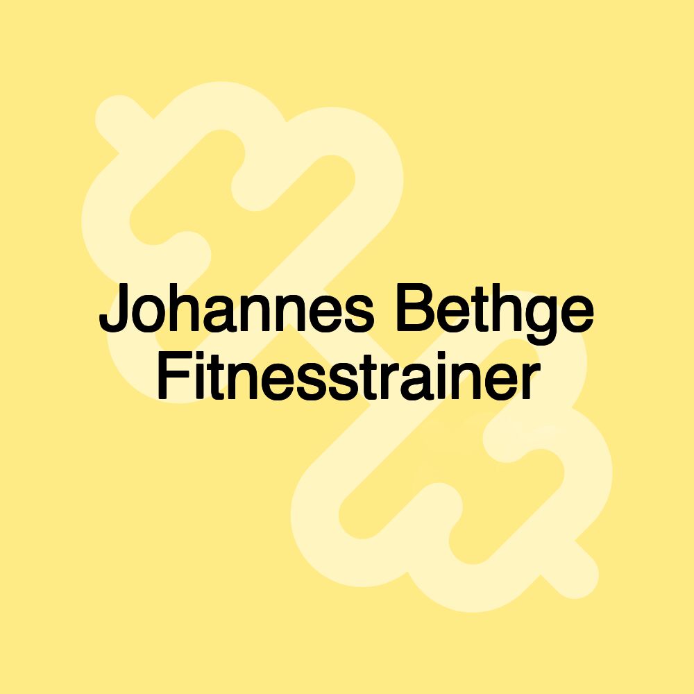 Johannes Bethge Fitnesstrainer