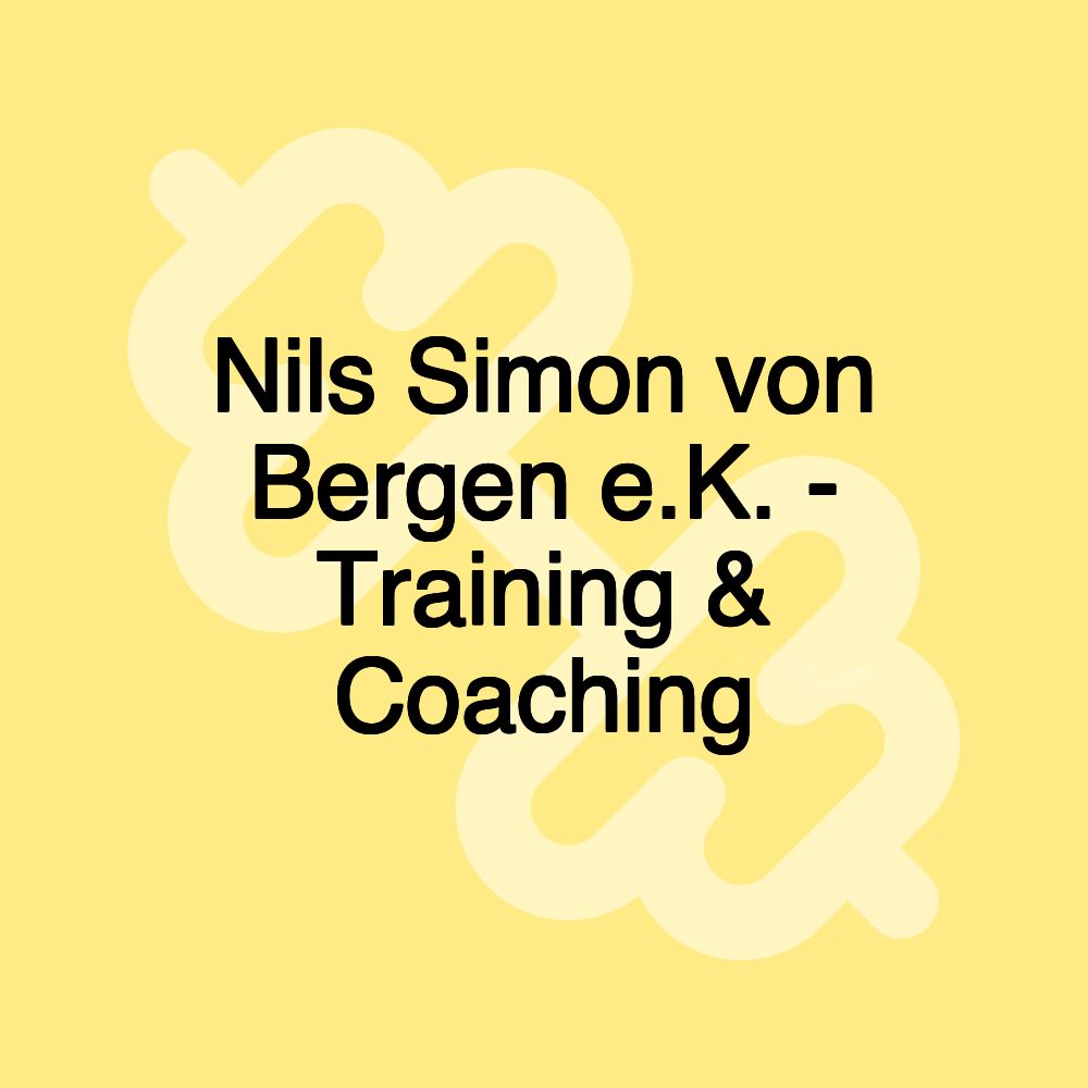 Nils Simon von Bergen e.K. - Training & Coaching