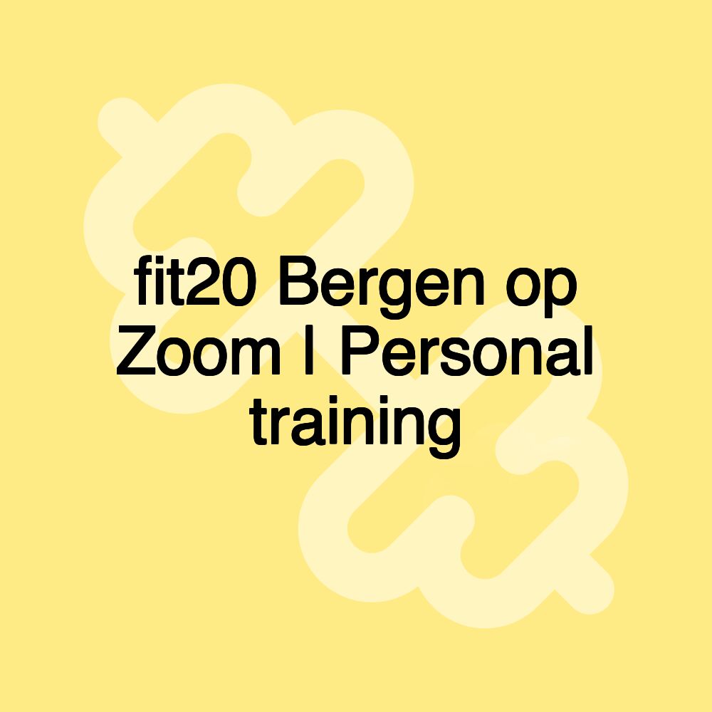 fit20 Bergen op Zoom | Personal training