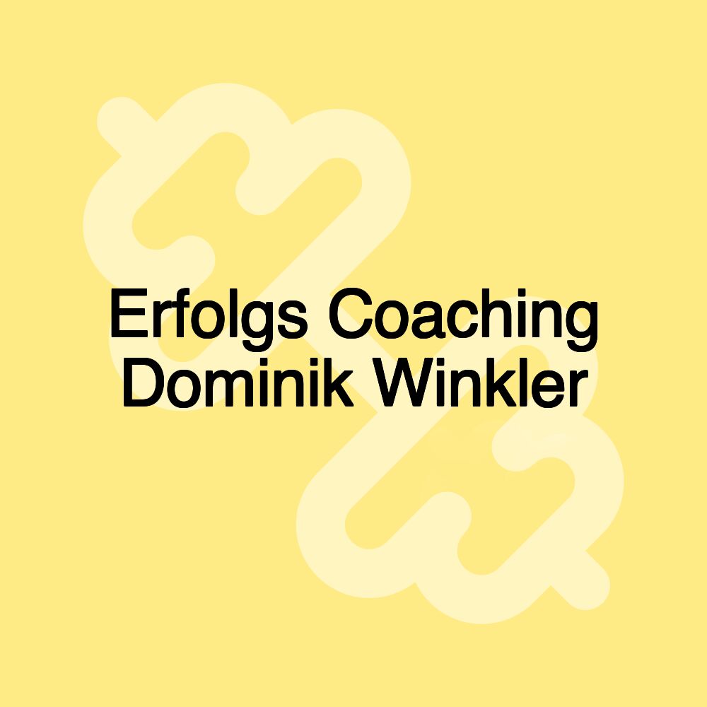 Erfolgs Coaching Dominik Winkler