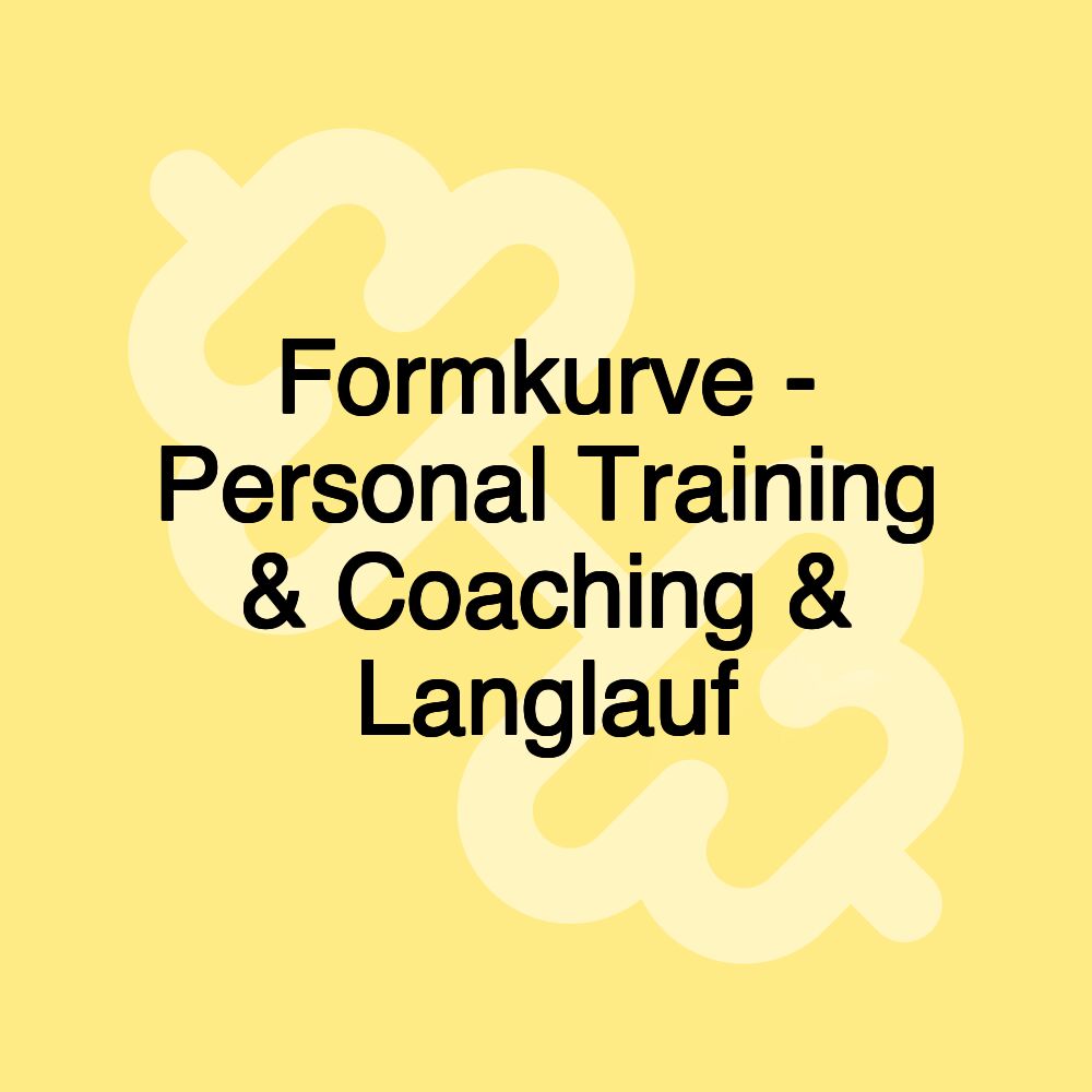 Formkurve - Personal Training & Coaching & Langlauf