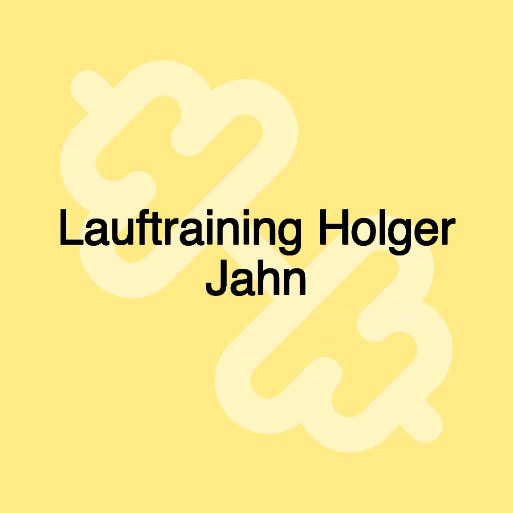 Lauftraining Holger Jahn