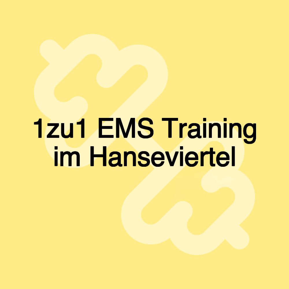 1zu1 EMS Training im Hanseviertel