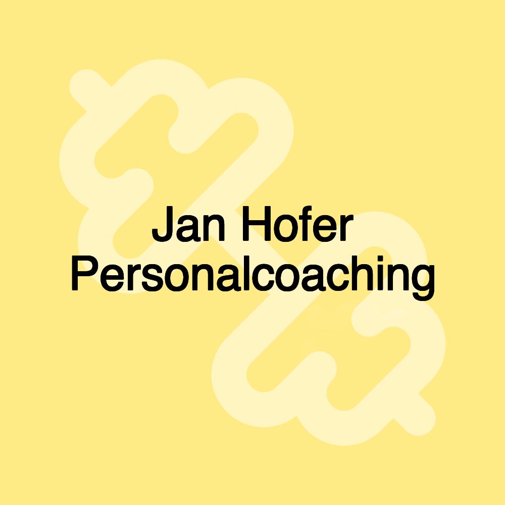 Jan Hofer Personalcoaching