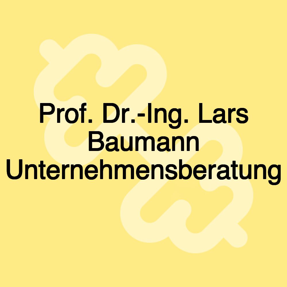 Prof. Dr.-Ing. Lars Baumann Unternehmensberatung