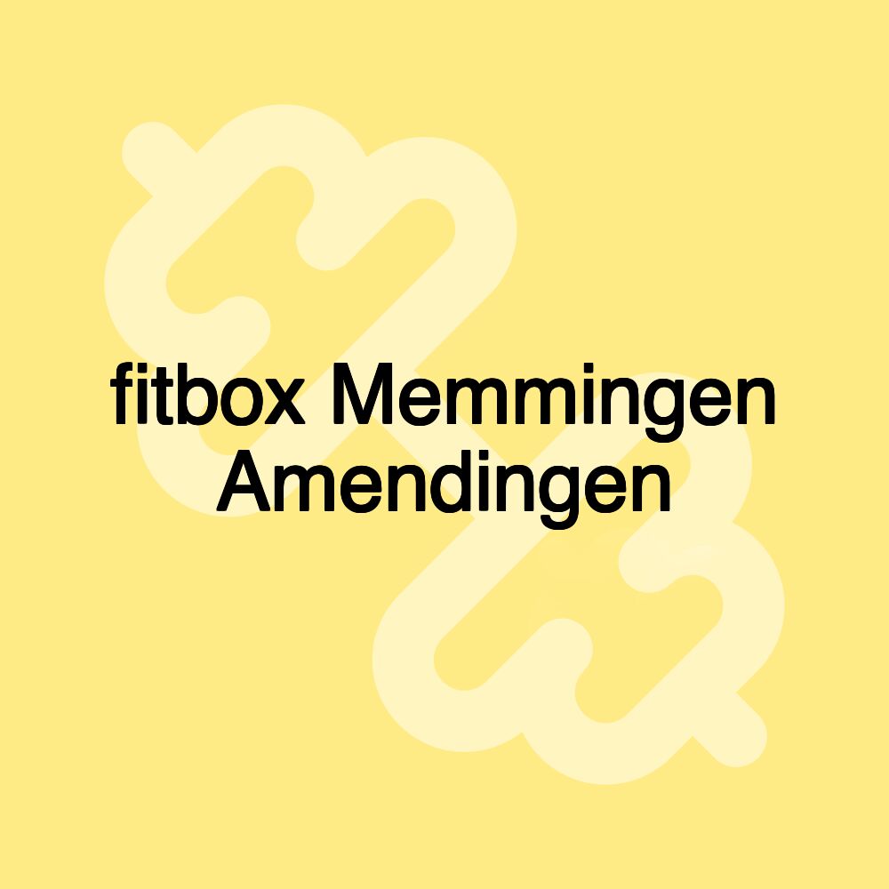 fitbox Memmingen Amendingen