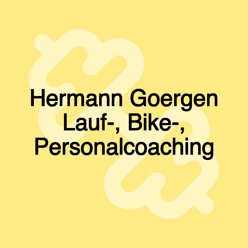 Hermann Goergen Lauf-, Bike-, Personalcoaching